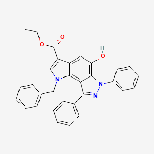 ETHYL 1-BENZYL-5-HYDROXY-2-METHYL-6,8-DIPHENYL-1H,6H-PYRROLO[2,3-E]INDAZOLE-3-CARBOXYLATE