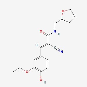 molecular formula C17H20N2O4 B3899573 2-cyano-3-(3-ethoxy-4-hydroxyphenyl)-N-(tetrahydro-2-furanylmethyl)acrylamide 