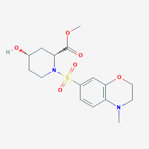 molecular formula C16H22N2O6S B3899611 methyl (2R*,4S*)-4-hydroxy-1-[(4-methyl-3,4-dihydro-2H-1,4-benzoxazin-7-yl)sulfonyl]piperidine-2-carboxylate 