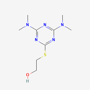 molecular formula C9H17N5OS B3899647 2-{[4,6-BIS(DIMETHYLAMINO)-1,3,5-TRIAZIN-2-YL]SULFANYL}-1-ETHANOL 