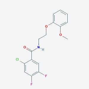 molecular formula C16H14ClF2NO3 B3899667 2-chloro-4,5-difluoro-N-[2-(2-methoxyphenoxy)ethyl]benzamide 