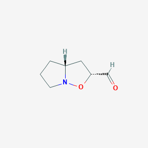 molecular formula C7H11NO2 B038997 (2R,3Ar)-2,3,3a,4,5,6-hexahydropyrrolo[1,2-b][1,2]oxazole-2-carbaldehyde CAS No. 120529-81-9