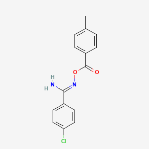 molecular formula C15H13ClN2O2 B3899708 4-chloro-N'-[(4-methylbenzoyl)oxy]benzenecarboximidamide 