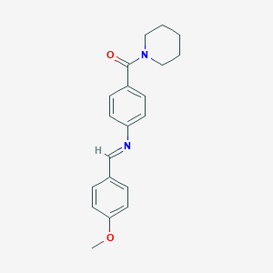 molecular formula C20H22N2O2 B389972 N-(4-methoxybenzylidene)-N-[4-(1-piperidinylcarbonyl)phenyl]amine 