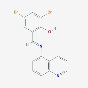 molecular formula C16H10Br2N2O B389973 2,4-Dibromo-6-[(5-quinolinylimino)methyl]phenol 