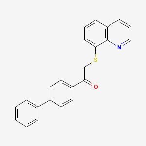 molecular formula C23H17NOS B3899743 1-(4-phenylphenyl)-2-quinolin-8-ylsulfanylethanone 