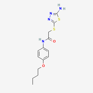 2-[(5-amino-1,3,4-thiadiazol-2-yl)thio]-N-(4-butoxyphenyl)acetamide