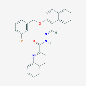molecular formula C28H20BrN3O2 B389981 N'-({2-[(3-bromobenzyl)oxy]-1-naphthyl}methylene)-2-quinolinecarbohydrazide 