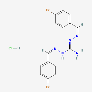 molecular formula C15H14Br2ClN5 B3899820 N',2-bis(4-bromobenzylidene)hydrazinecarboximidohydrazide hydrochloride 