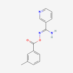 molecular formula C14H13N3O2 B3899835 (Z)-[AMINO(PYRIDIN-3-YL)METHYLIDENE]AMINO 3-METHYLBENZOATE 