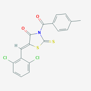 molecular formula C18H11Cl2NO2S2 B389989 5-(2,6-Dichlorobenzylidene)-3-(4-methylbenzoyl)-2-thioxo-1,3-thiazolidin-4-one 