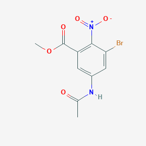 methyl 5-(acetylamino)-3-bromo-2-nitrobenzoate