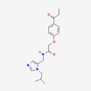 molecular formula C19H25N3O3 B3899927 N-[(1-isobutyl-1H-imidazol-5-yl)methyl]-2-(4-propionylphenoxy)acetamide 