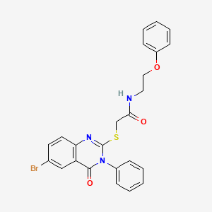 molecular formula C24H20BrN3O3S B3899950 2-[(6-bromo-4-oxo-3-phenyl-3,4-dihydro-2-quinazolinyl)thio]-N-(2-phenoxyethyl)acetamide 