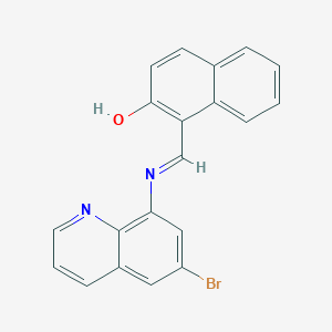 molecular formula C20H13BrN2O B389996 1-[(6-Bromoquinolin-8-yl)iminomethyl]naphthalen-2-ol 