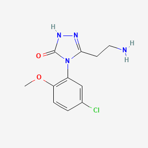 molecular formula C11H13ClN4O2 B3899971 5-(2-aminoethyl)-4-(5-chloro-2-methoxyphenyl)-2,4-dihydro-3H-1,2,4-triazol-3-one 