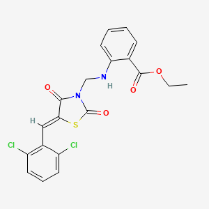 molecular formula C20H16Cl2N2O4S B3899980 ethyl 2-({[5-(2,6-dichlorobenzylidene)-2,4-dioxo-1,3-thiazolidin-3-yl]methyl}amino)benzoate 