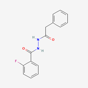 molecular formula C15H13FN2O2 B3900001 2-fluoro-N'-(phenylacetyl)benzohydrazide 