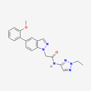 molecular formula C20H20N6O2 B3900012 N-(2-ethyl-2H-1,2,3-triazol-4-yl)-2-[5-(2-methoxyphenyl)-1H-indazol-1-yl]acetamide 