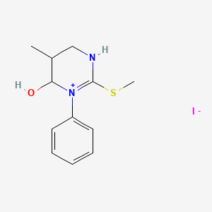 molecular formula C12H17IN2OS B3900025 6-hydroxy-5-methyl-2-(methylthio)-1-phenyl-3,4,5,6-tetrahydropyrimidin-1-ium iodide 