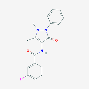 molecular formula C18H16IN3O2 B390004 N-(1,5-Dimethyl-3-oxo-2-phenyl-2,3-dihydro-1H-pyrazol-4-yl)-3-iodo-benzamide 