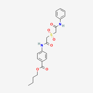 molecular formula C21H24N2O6S B3900083 butyl 4-({[(2-anilino-2-oxoethyl)sulfonyl]acetyl}amino)benzoate 