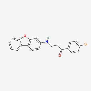 molecular formula C21H16BrNO2 B3900098 1-(4-bromophenyl)-3-(dibenzo[b,d]furan-3-ylamino)-1-propanone 