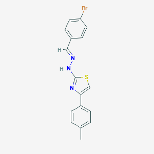 molecular formula C17H14BrN3S B390013 4-Bromobenzaldehyde [4-(4-methylphenyl)-1,3-thiazol-2-yl]hydrazone 