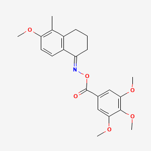 molecular formula C22H25NO6 B3900141 6-methoxy-5-methyl-3,4-dihydro-1(2H)-naphthalenone O-(3,4,5-trimethoxybenzoyl)oxime 