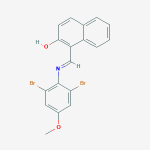 molecular formula C18H13Br2NO2 B390015 1-[(2,6-Dibromo-4-methoxyphenyl)iminomethyl]naphthalen-2-ol 