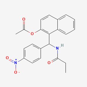 molecular formula C22H20N2O5 B3900157 1-[(4-nitrophenyl)(propionylamino)methyl]-2-naphthyl acetate 