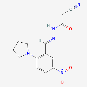 2-cyano-N'-[5-nitro-2-(1-pyrrolidinyl)benzylidene]acetohydrazide