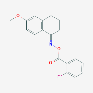 molecular formula C18H16FNO3 B3900191 6-methoxy-3,4-dihydro-1(2H)-naphthalenone O-(2-fluorobenzoyl)oxime 