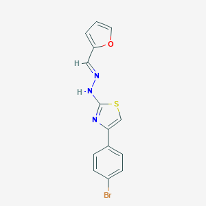 molecular formula C14H10BrN3OS B390022 (E)-4-(4-溴苯基)-2-((E)-(呋喃-2-基亚甲基)腙)-2,3-二氢噻唑 CAS No. 307325-10-6