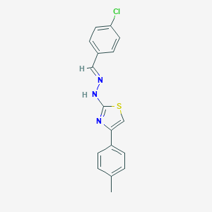 molecular formula C17H14ClN3S B390026 4-Chlorobenzaldehyde [4-(4-methylphenyl)-1,3-thiazol-2-yl]hydrazone CAS No. 351444-11-6