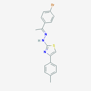 molecular formula C18H16BrN3S B390029 1-(4-Bromophenyl)ethanone [4-(4-methylphenyl)-1,3-thiazol-2-yl]hydrazone 