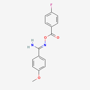 molecular formula C15H13FN2O3 B3900294 N'-[(4-fluorobenzoyl)oxy]-4-methoxybenzenecarboximidamide CAS No. 5928-86-9