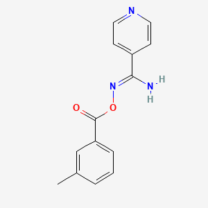 molecular formula C14H13N3O2 B3900295 N'-[(3-methylbenzoyl)oxy]-4-pyridinecarboximidamide 