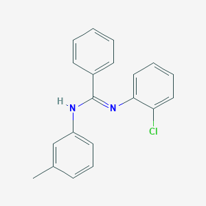 molecular formula C20H17ClN2 B390035 N-(2-chlorophenyl)-N'-(3-methylphenyl)benzenecarboximidamide 