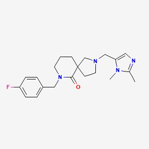 molecular formula C21H27FN4O B3900364 2-[(1,2-dimethyl-1H-imidazol-5-yl)methyl]-7-(4-fluorobenzyl)-2,7-diazaspiro[4.5]decan-6-one 