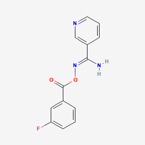 molecular formula C13H10FN3O2 B3900405 N'-[(3-fluorobenzoyl)oxy]-3-pyridinecarboximidamide 