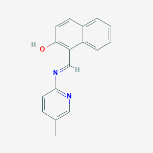 molecular formula C17H14N2O B390041 1-{[(5-Methyl-2-pyridinyl)imino]methyl}-2-naphthol 