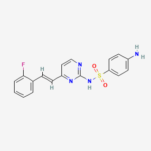 molecular formula C18H15FN4O2S B3900415 4-amino-N-{4-[2-(2-fluorophenyl)vinyl]-2-pyrimidinyl}benzenesulfonamide 