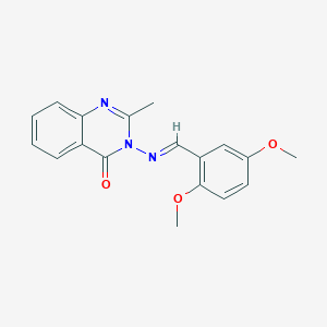 molecular formula C18H17N3O3 B3900444 3-[(2,5-dimethoxybenzylidene)amino]-2-methyl-4(3H)-quinazolinone 