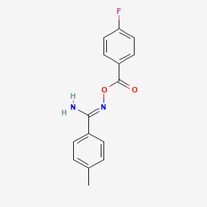 molecular formula C15H13FN2O2 B3900455 N'-[(4-fluorobenzoyl)oxy]-4-methylbenzenecarboximidamide 