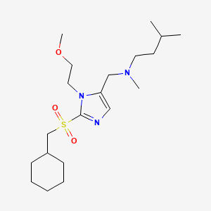 molecular formula C20H37N3O3S B3900488 N-{[2-[(cyclohexylmethyl)sulfonyl]-1-(2-methoxyethyl)-1H-imidazol-5-yl]methyl}-N,3-dimethyl-1-butanamine 