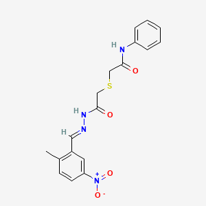 molecular formula C18H18N4O4S B3900492 2-({2-[2-(2-methyl-5-nitrobenzylidene)hydrazino]-2-oxoethyl}thio)-N-phenylacetamide 