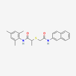 molecular formula C24H26N2O2S B3900494 N-mesityl-2-{[2-(2-naphthylamino)-2-oxoethyl]thio}propanamide 