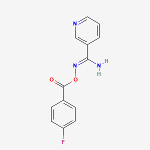 molecular formula C13H10FN3O2 B3900497 N'-[(4-fluorobenzoyl)oxy]-3-pyridinecarboximidamide 