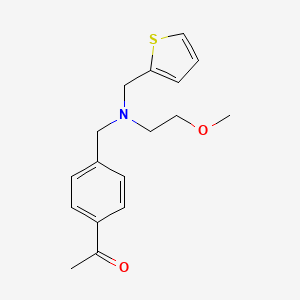 molecular formula C17H21NO2S B3900503 1-(4-{[(2-methoxyethyl)(2-thienylmethyl)amino]methyl}phenyl)ethanone 